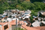 Favelas in Rio de Janeiro - TV satellite dishes in a favela