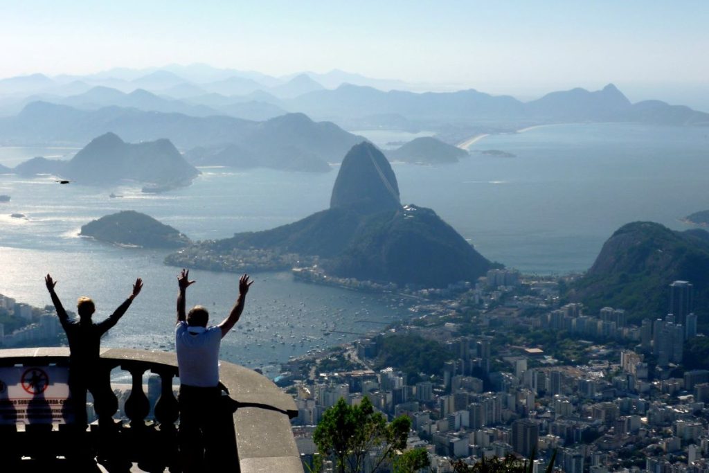 Incredibles vista over SugarLoaf Mountain from Corcovado in Rio de Janeiro